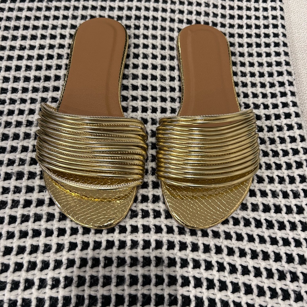 Gold Women's Slide Sandals